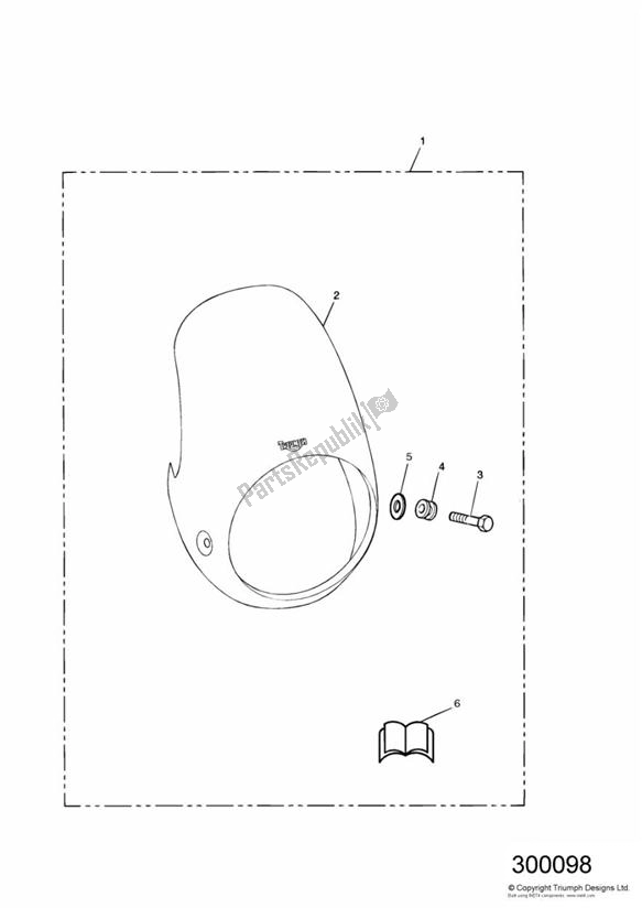 Alle onderdelen voor de Flyscreen van de Triumph Legend TT 885 1999 - 2001