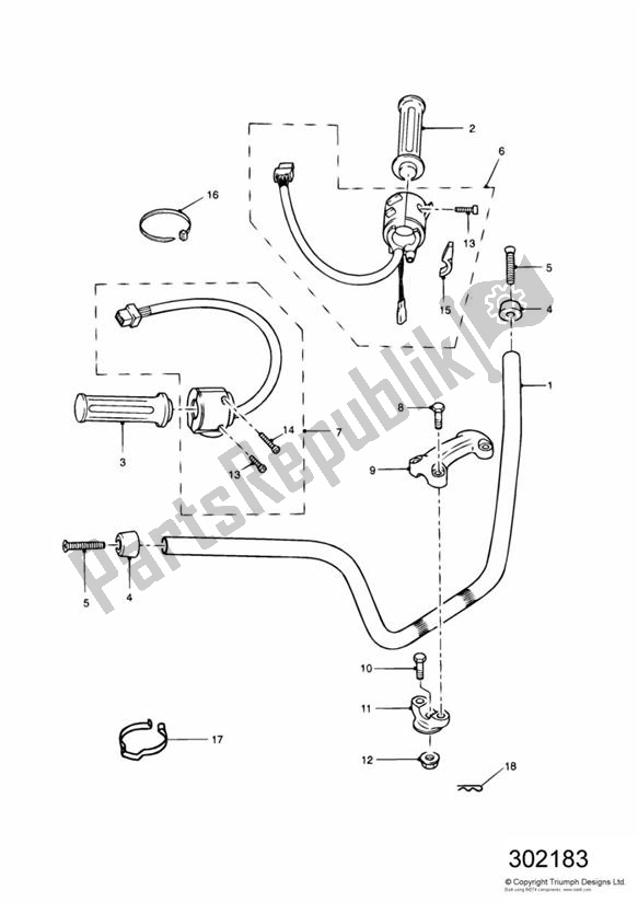 Todas las partes para Handlebars And Switches de Triumph Legend TT 885 1999 - 2001