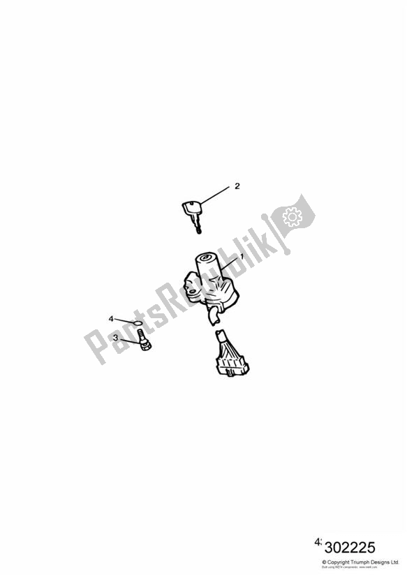 All parts for the Ignition Switch/seat Lock of the Triumph Legend TT 885 1999 - 2001