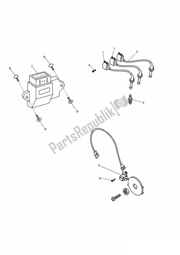 Alle onderdelen voor de Ignition System 111990 > van de Triumph Legend TT 885 1999 - 2001