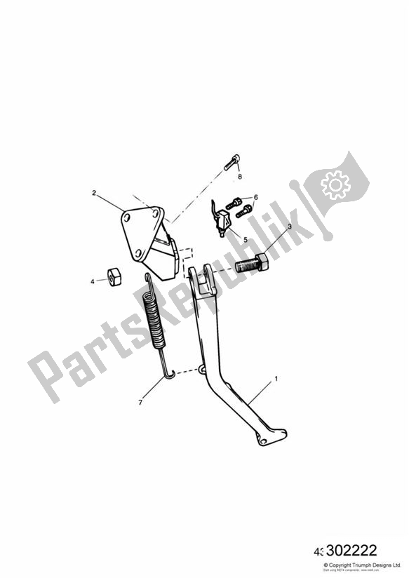 Tutte le parti per il Cavalletto Laterale del Triumph Legend TT 885 1999 - 2001