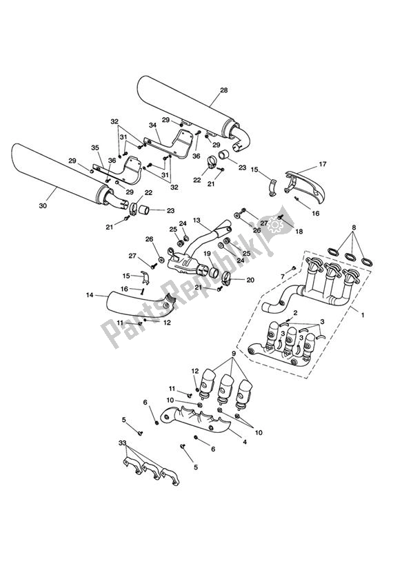 Todas las partes para Exhaust System - Rocket Iii Roadster Only de Triumph Rocket III, Classic & Roadster 2300 2005 - 2012