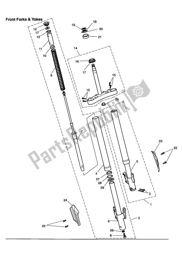 Todas las partes para Front Forks & Yokes - Rocket Iii & Classic Only de Triumph Rocket III, Classic & Roadster 2300 2005 - 2012