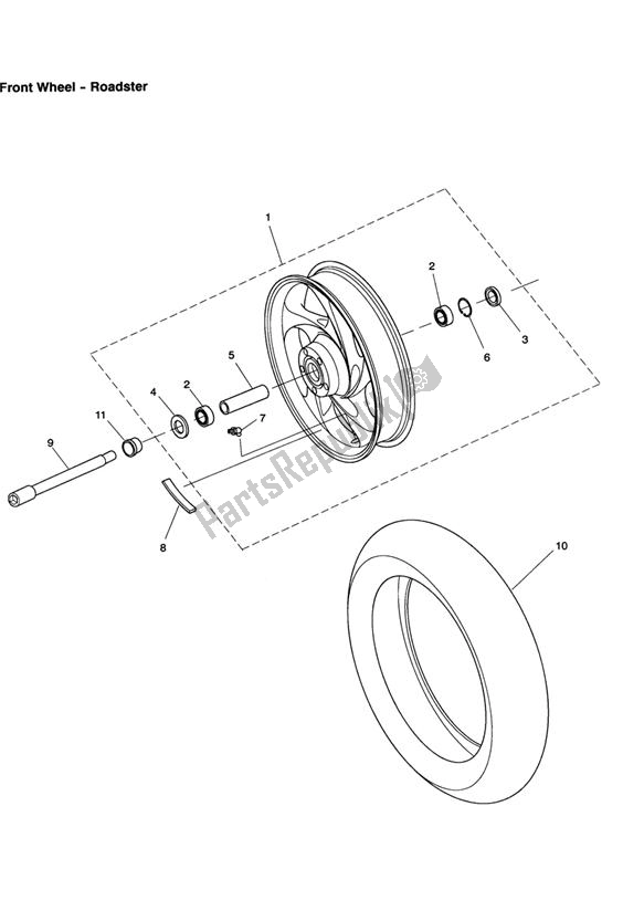 All parts for the Front Wheel - Roadster of the Triumph Rocket III, Classic & Roadster 2300 2005 - 2012