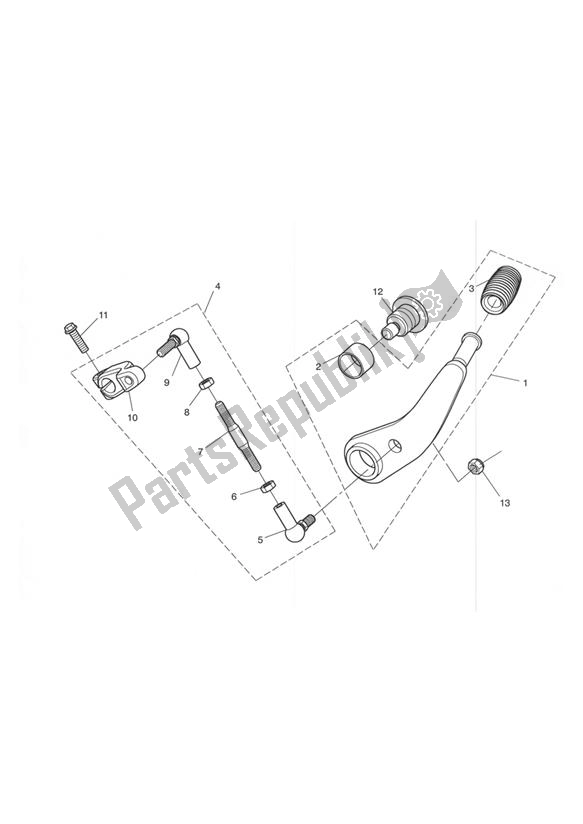 All parts for the Gear Sel. Pedal-rocket Iii Only of the Triumph Rocket III, Classic & Roadster 2300 2005 - 2012