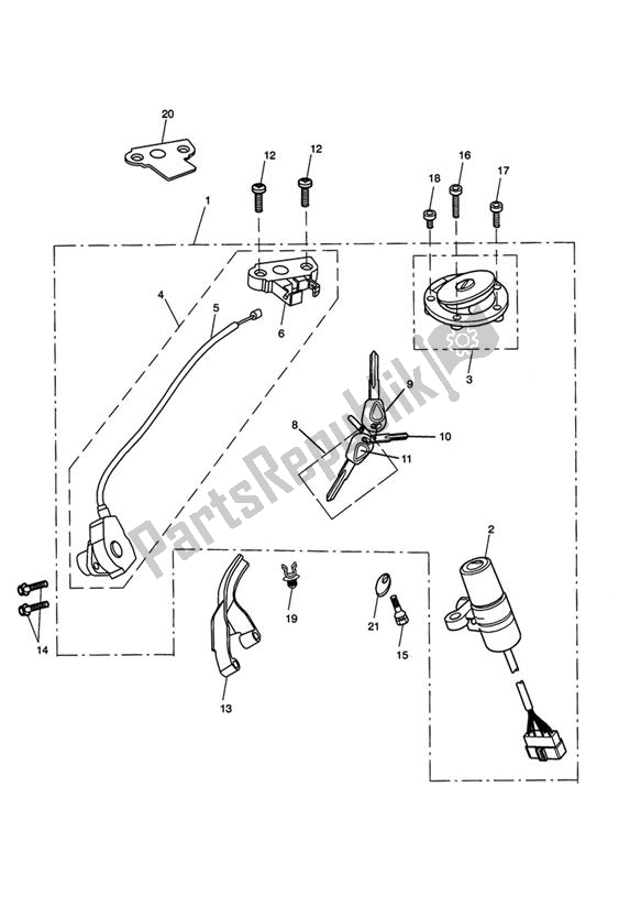 Todas las partes para Ignition Switch & Lock Set - 343681 > de Triumph Rocket III, Classic & Roadster 2300 2005 - 2012