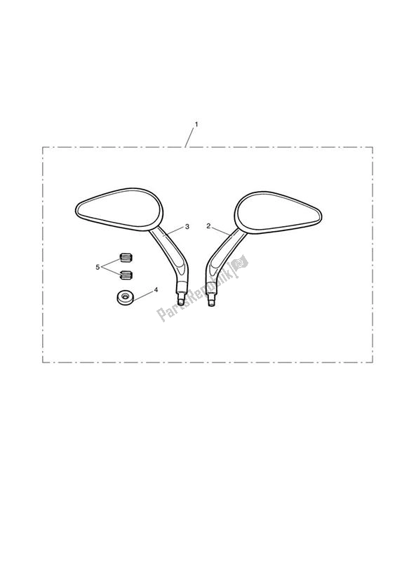 Alle onderdelen voor de Mirror Kit, Teardrop Style, Black van de Triumph Rocket III, Classic & Roadster 2300 2005 - 2012