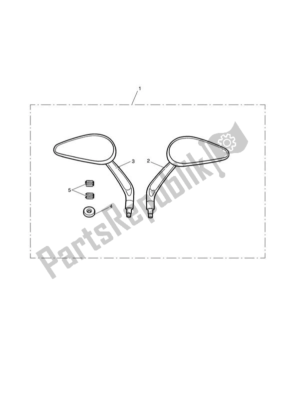 Todas las partes para Oval Style Mirrors, Black de Triumph Rocket III, Classic & Roadster 2300 2005 - 2012