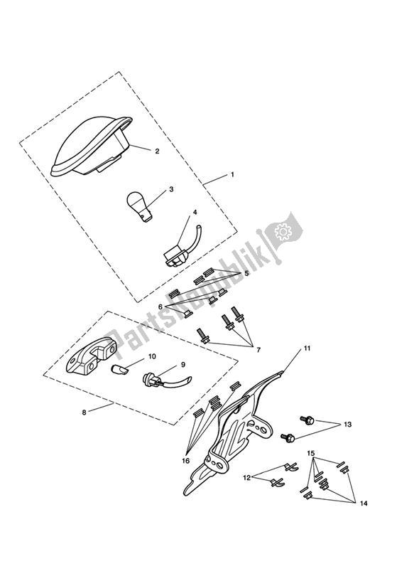 Todas as partes de Luz Traseira do Triumph Rocket III, Classic & Roadster 2300 2005 - 2012