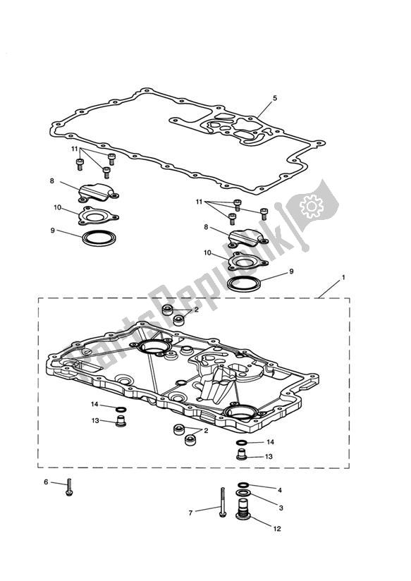 Toutes les pièces pour le Sump & Fittings Eng No 217501 > du Triumph Rocket III, Classic & Roadster 2300 2005 - 2012