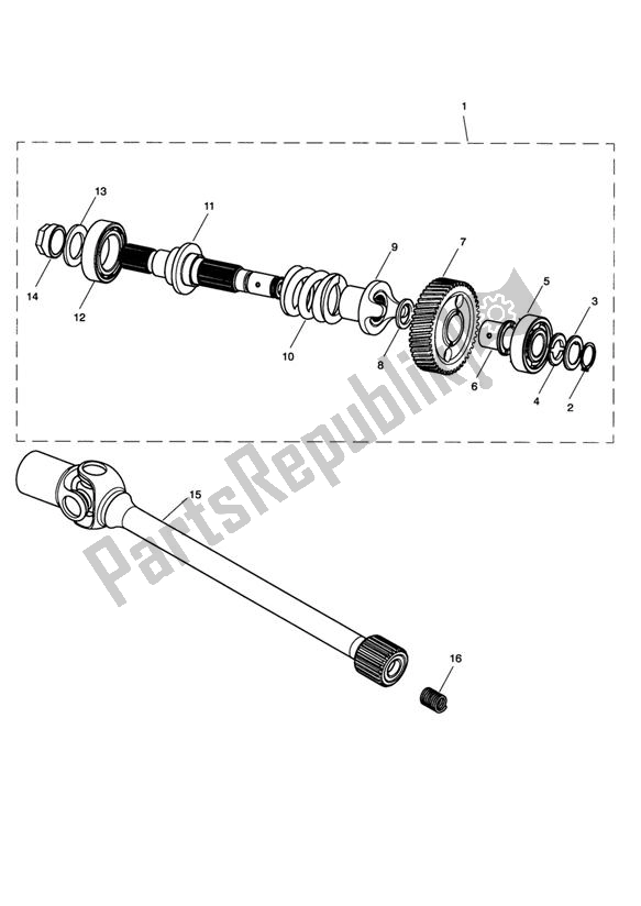All parts for the Transmission Damper & Drive Shaft of the Triumph Rocket III, Classic & Roadster 2300 2005 - 2012
