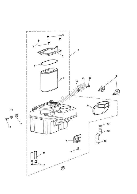 Todas las partes para Caja De Aire de Triumph Rocket III, Classic & Roadster 2300 2005 - 2012