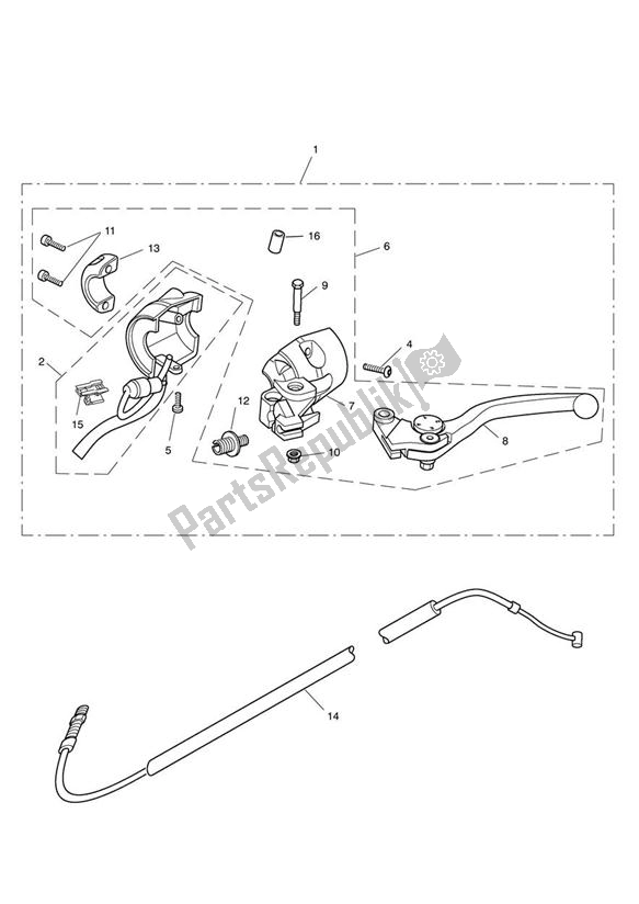 All parts for the Clutch Controls of the Triumph Rocket III, Classic & Roadster 2300 2005 - 2012