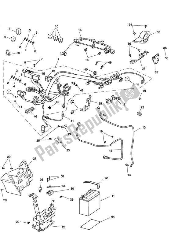 Todas las partes para Equipo Eléctrico de Triumph Rocket III, Classic & Roadster 2300 2005 - 2012