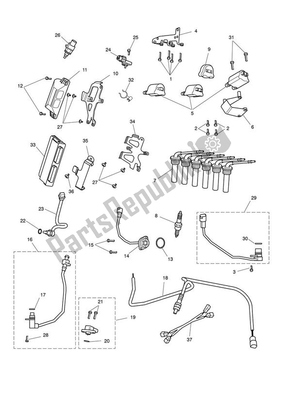 Todas las partes para Sistema De Gestión Del Motor de Triumph Rocket III, Classic & Roadster 2300 2005 - 2012