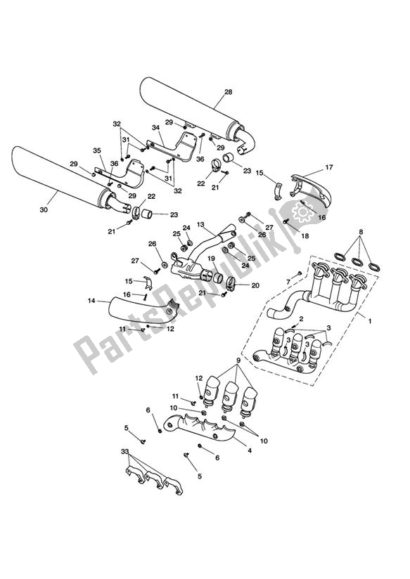 Todas las partes para Exhaust System - Rocket Iii Roadster Only de Triumph Rocket III, Classic & Roadster 2300 2005 - 2012