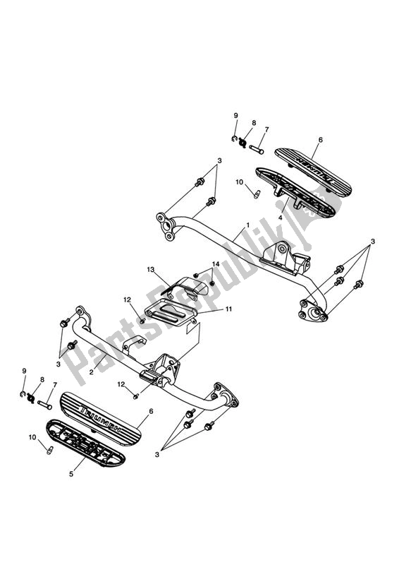 Alle onderdelen voor de F. Footrests & Mountings - Rocket Iii Classic (incl. Special Edition) van de Triumph Rocket III, Classic & Roadster 2300 2005 - 2012