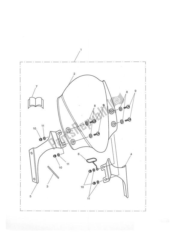 Todas las partes para Flyscreen de Triumph Rocket III, Classic & Roadster 2300 2005 - 2012