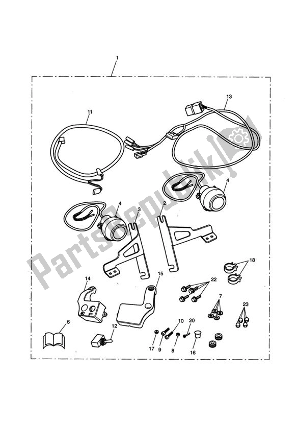 All parts for the Fog Light Kit > 237540 of the Triumph Rocket III, Classic & Roadster 2300 2005 - 2012