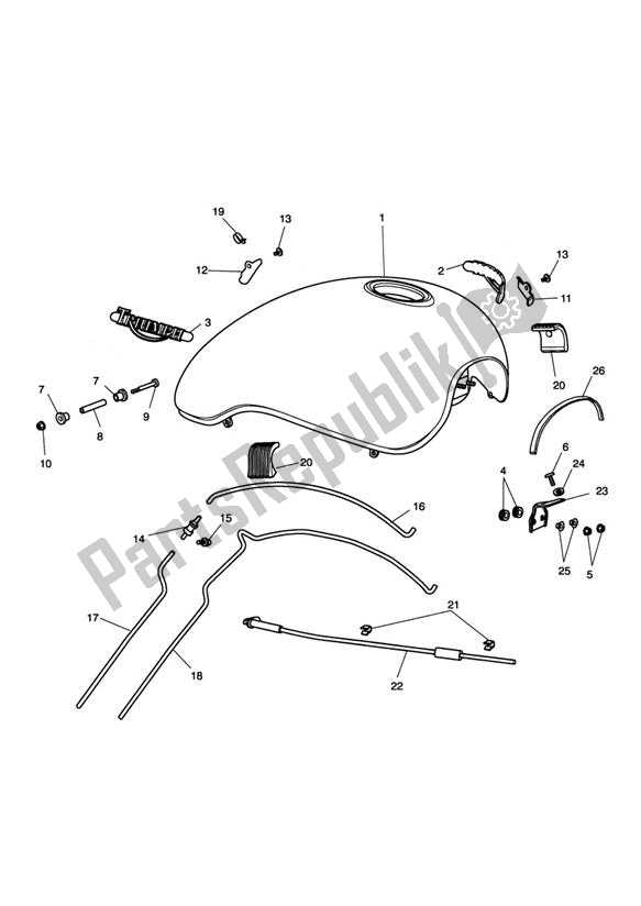 Wszystkie części do Fuel Tank & Fittings Triumph Rocket III, Classic & Roadster 2300 2005 - 2012