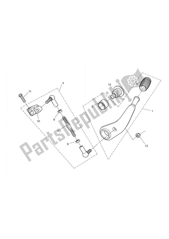 All parts for the Gear Sel. Pedal-rocket Iii Only of the Triumph Rocket III, Classic & Roadster 2300 2005 - 2012