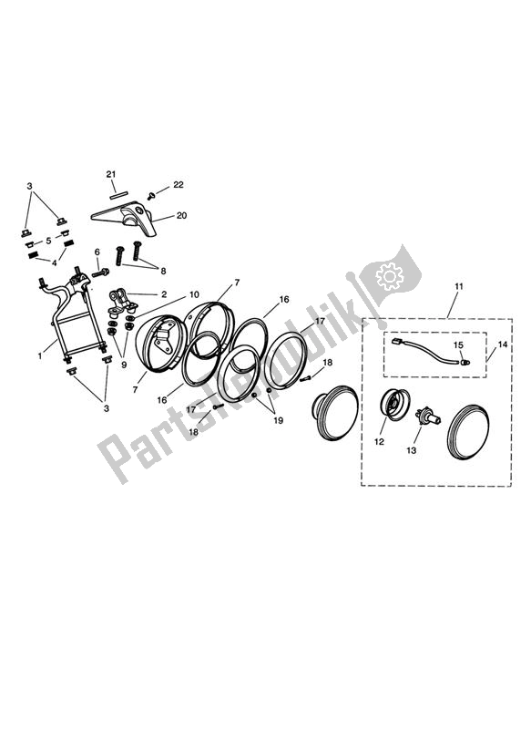 Todas las partes para Montaje De Faros de Triumph Rocket III, Classic & Roadster 2300 2005 - 2012