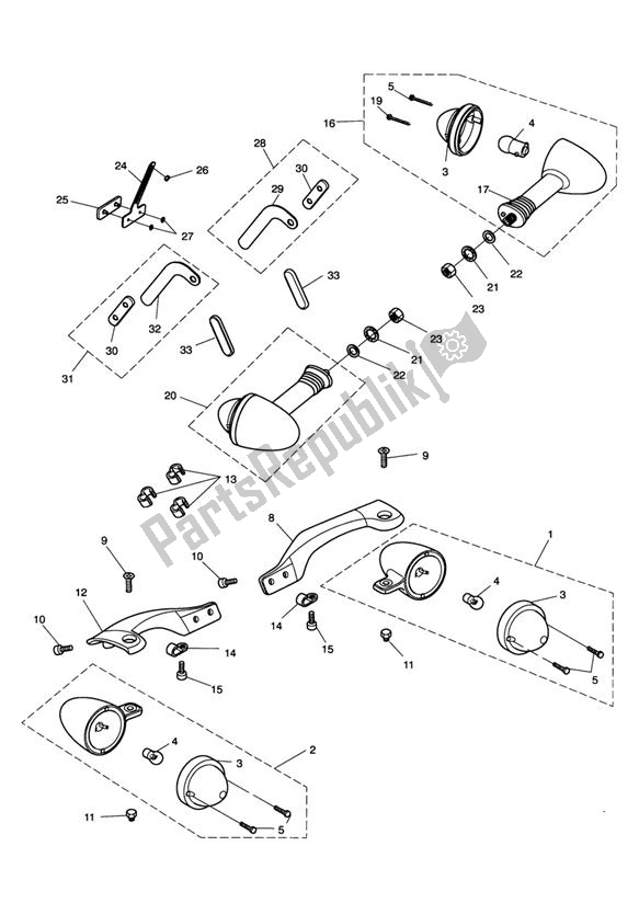 Todas las partes para Indicadores de Triumph Rocket III, Classic & Roadster 2300 2005 - 2012