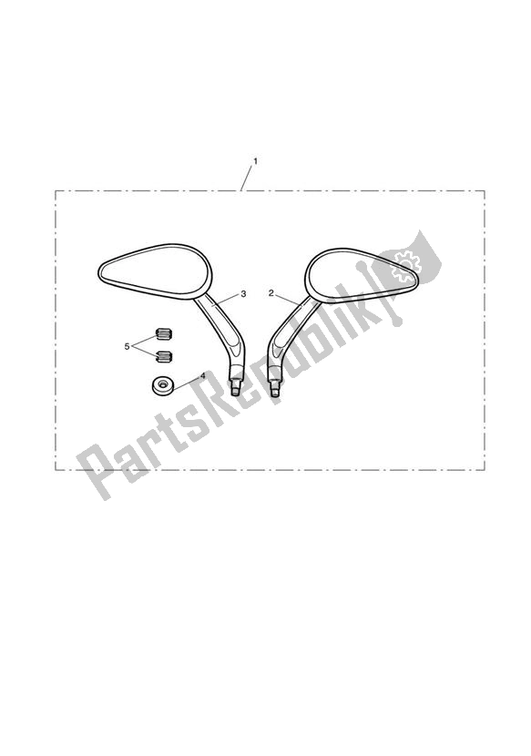 All parts for the Oval Style Mirrors, Black of the Triumph Rocket III, Classic & Roadster 2300 2005 - 2012