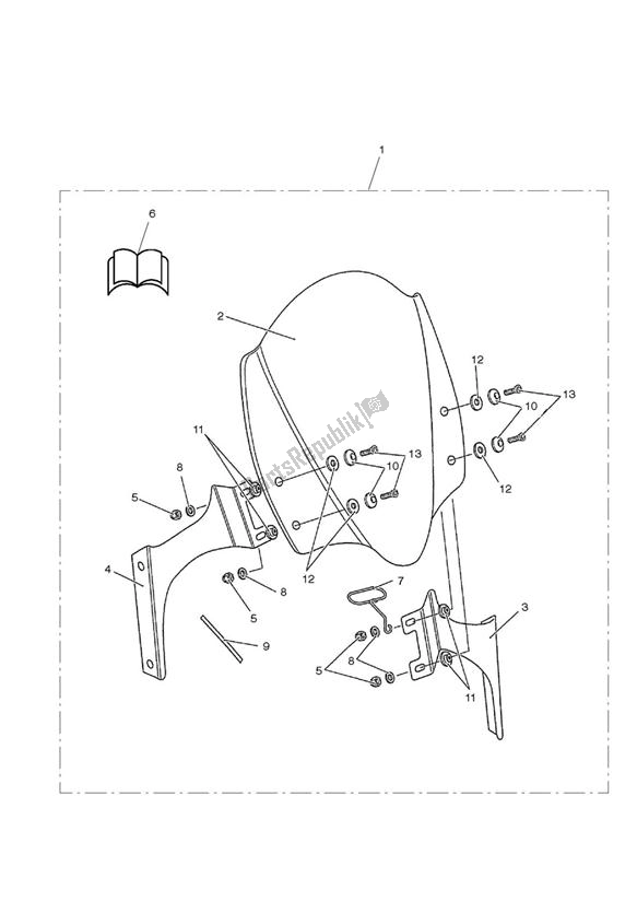 All parts for the Sports Screen of the Triumph Rocket III, Classic & Roadster 2300 2005 - 2012