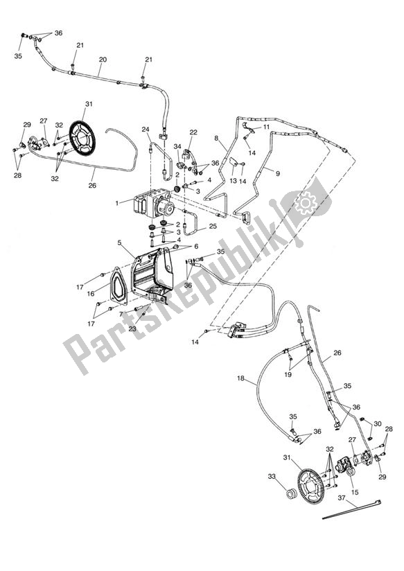 All parts for the Abs Components - Abs Version Only of the Triumph Rocket III Touring 2300 2008 - 2013