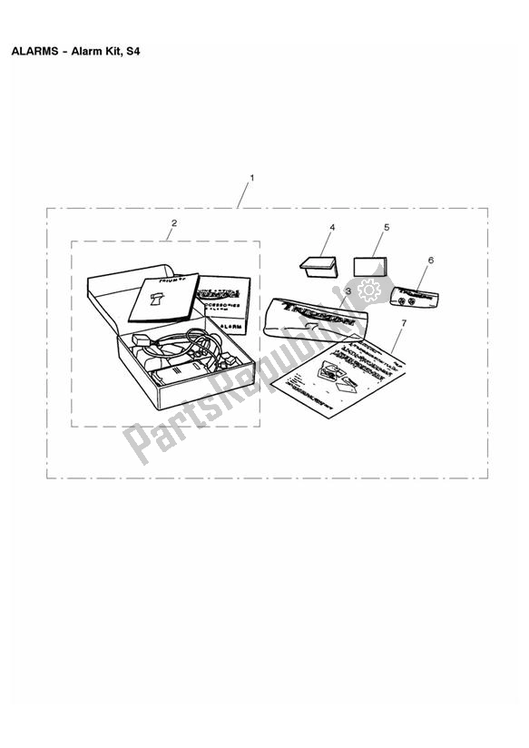All parts for the Alarm Kit, S4 of the Triumph Rocket III Touring 2300 2008 - 2013