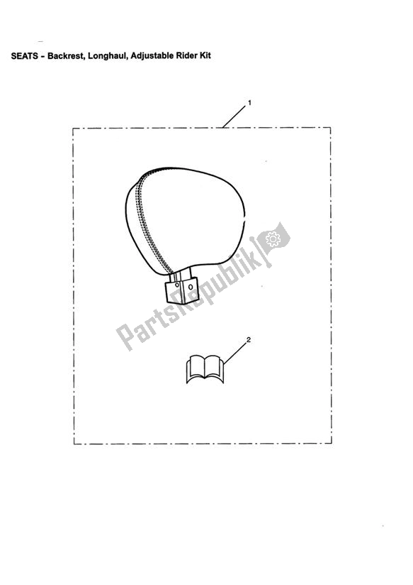 All parts for the Backrest, Longhaul, Adj. Rider Kit of the Triumph Rocket III Touring 2300 2008 - 2013