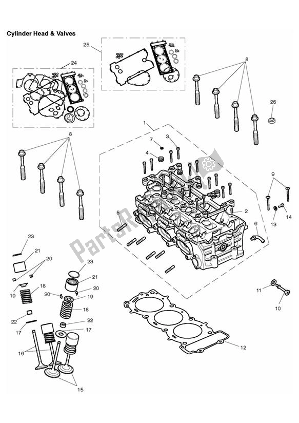 Todas las partes para Culata Y Válvulas de Triumph Rocket III Touring 2300 2008 - 2013