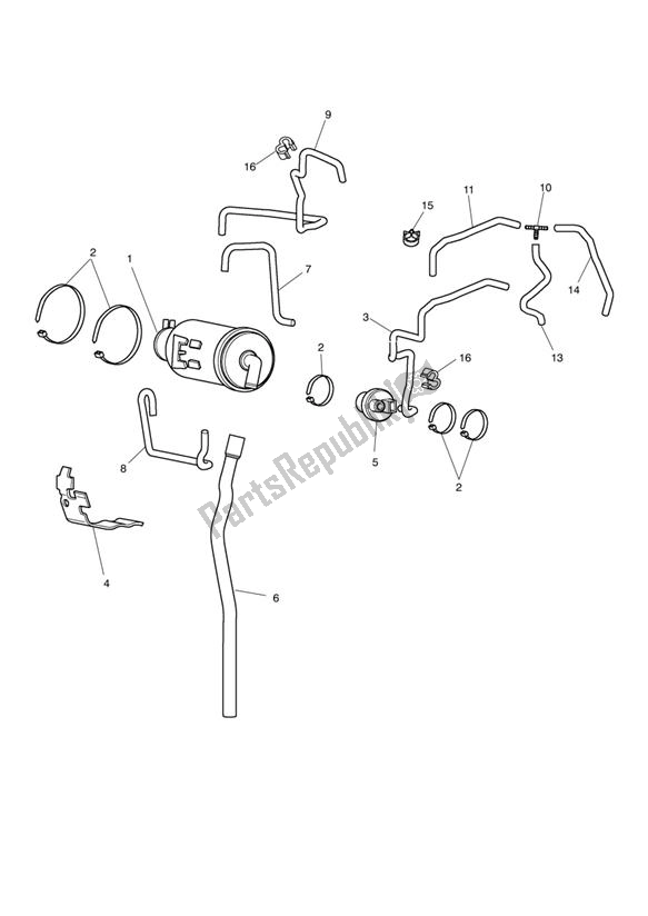 Todas las partes para Evaporative Loss Control System - California Only - Abs Version de Triumph Rocket III Touring 2300 2008 - 2013