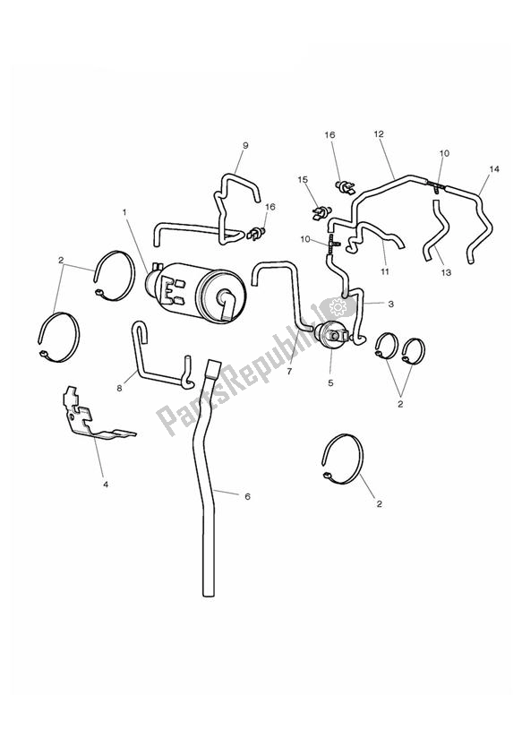 Todas las partes para Evaporative Loss Control System - California Only - Non Abs Version de Triumph Rocket III Touring 2300 2008 - 2013