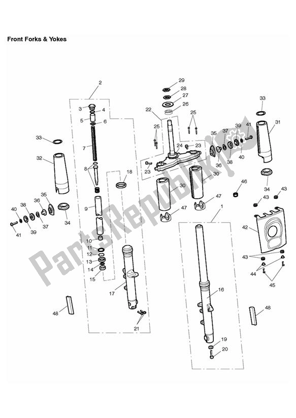 Todas las partes para Horquillas Delanteras Y Yugos de Triumph Rocket III Touring 2300 2008 - 2013