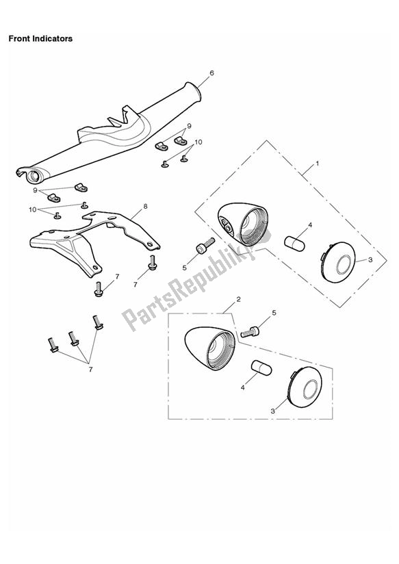 All parts for the Front Indicators of the Triumph Rocket III Touring 2300 2008 - 2013