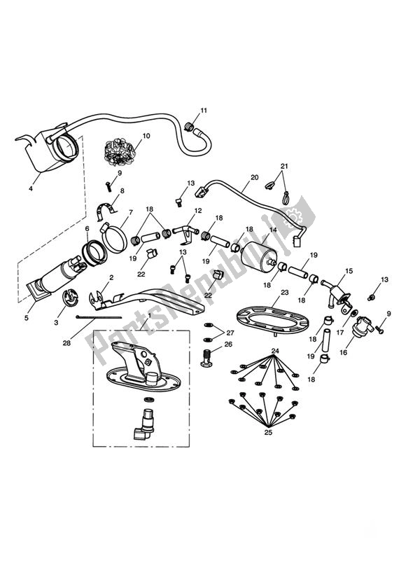 Alle onderdelen voor de Fuel Pump & Filter van de Triumph Rocket III Touring 2300 2008 - 2013