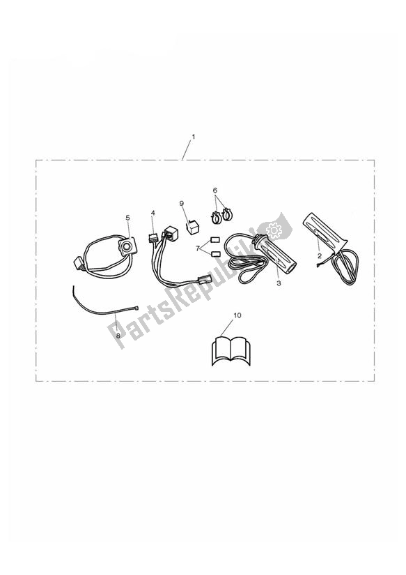 All parts for the Heated Grips Kit of the Triumph Rocket III Touring 2300 2008 - 2013