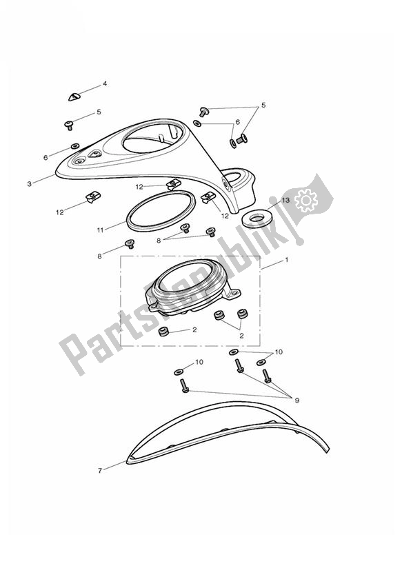 All parts for the Instruments of the Triumph Rocket III Touring 2300 2008 - 2013