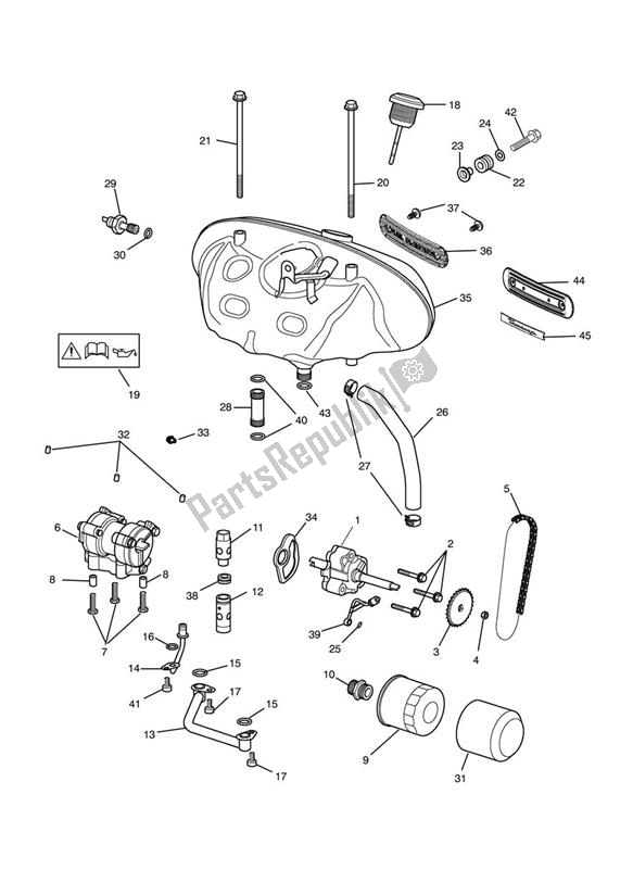 All parts for the Lubrication System of the Triumph Rocket III Touring 2300 2008 - 2013