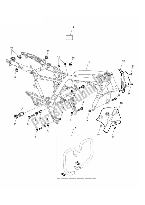 All parts for the Main Frame & Fittings of the Triumph Rocket III Touring 2300 2008 - 2013