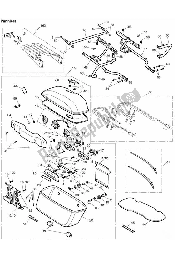 All parts for the Panniers of the Triumph Rocket III Touring 2300 2008 - 2013