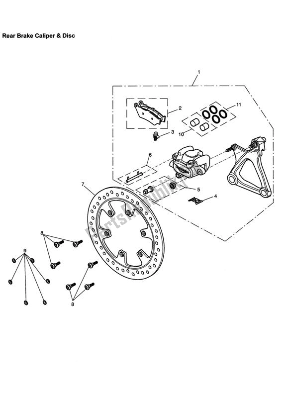 Todas las partes para Rear Brake Caliper & Disc de Triumph Rocket III Touring 2300 2008 - 2013