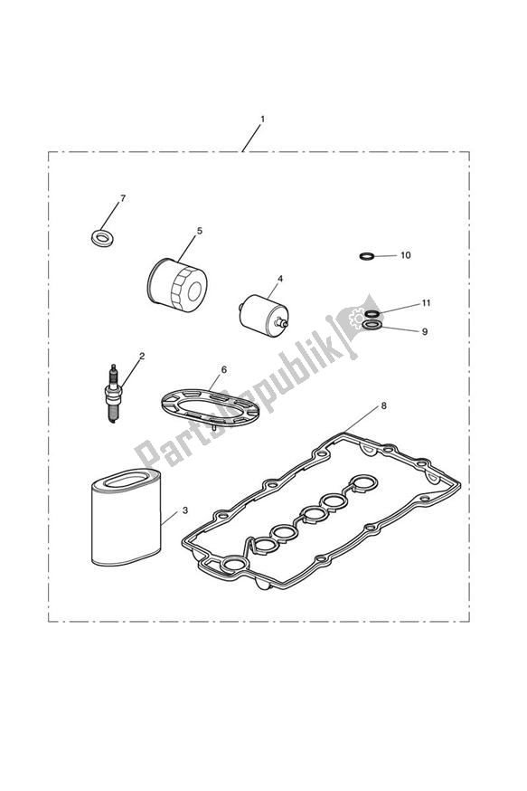 Todas las partes para Kits De Servicio de Triumph Rocket III Touring 2300 2008 - 2013