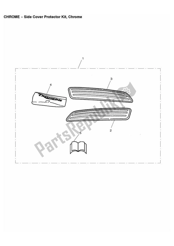 All parts for the Side Cover Protector Kit of the Triumph Rocket III Touring 2300 2008 - 2013