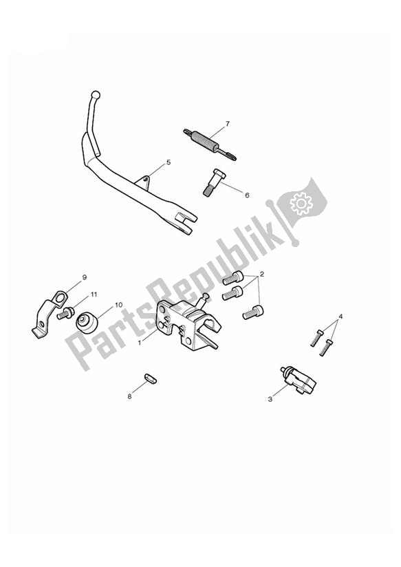 Todas as partes de Descanso Lateral do Triumph Rocket III Touring 2300 2008 - 2013