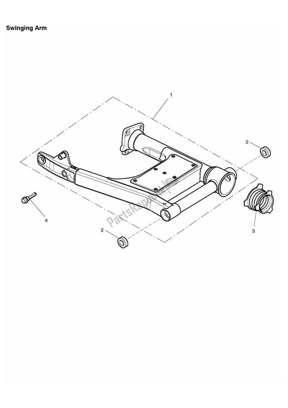 Alle onderdelen voor de Zwaaiende Arm van de Triumph Rocket III Touring 2300 2008 - 2013