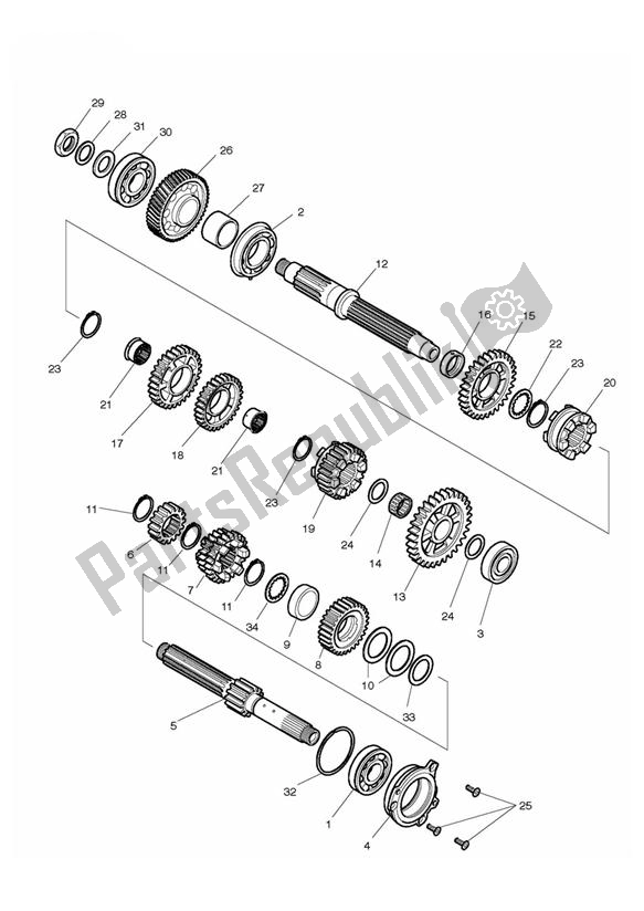 All parts for the Transmission of the Triumph Rocket III Touring 2300 2008 - 2013