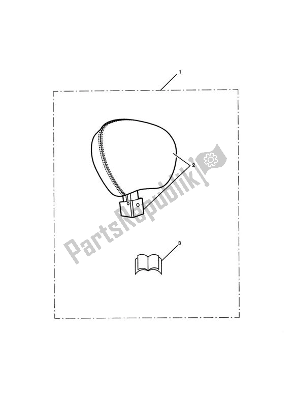 All parts for the Backrest, Adjustable Rider Kit of the Triumph Rocket III Touring 2300 2008 - 2013